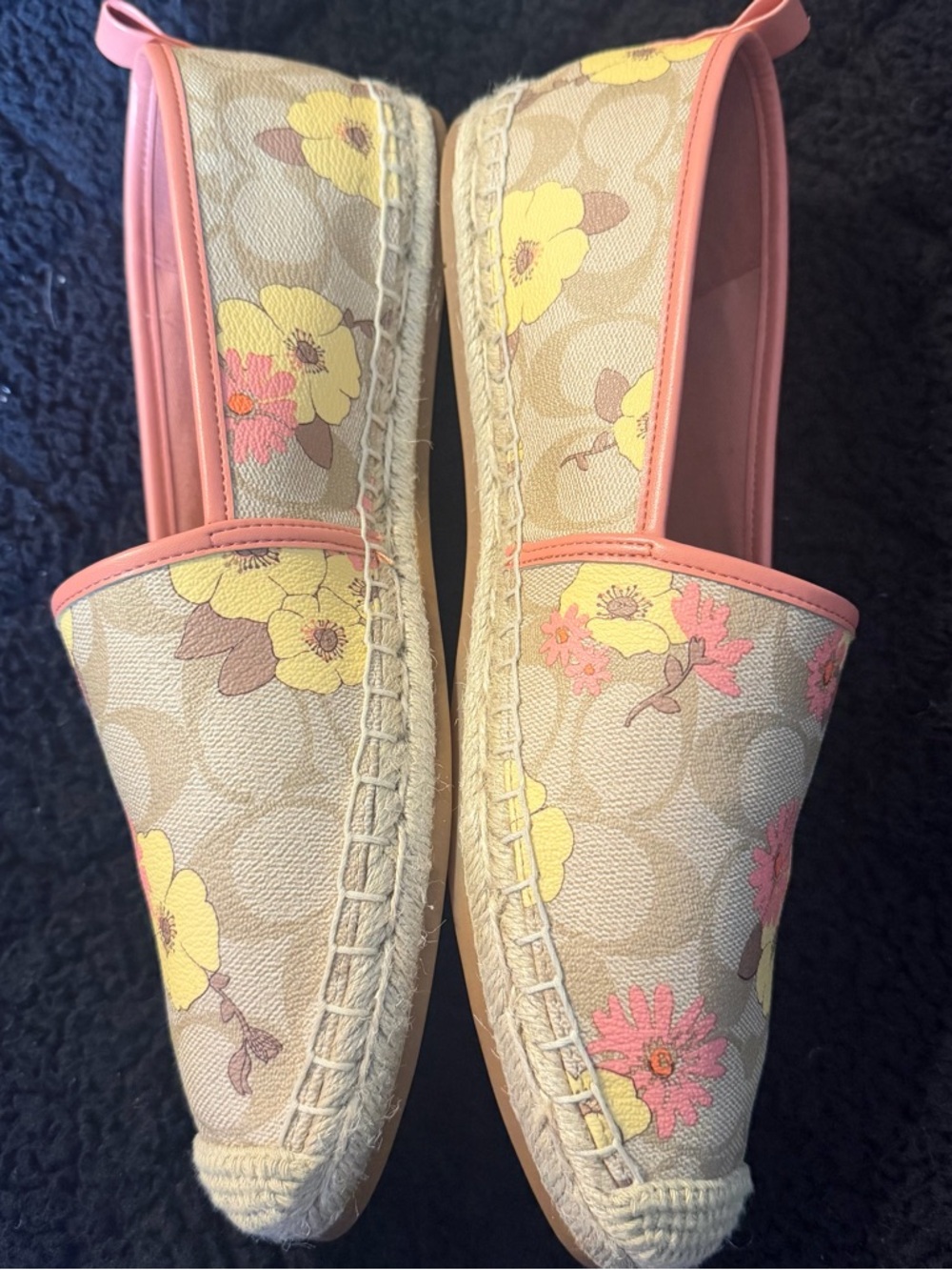 Coach Pink Trim Floral Espadrilles - Picture 6 of 8